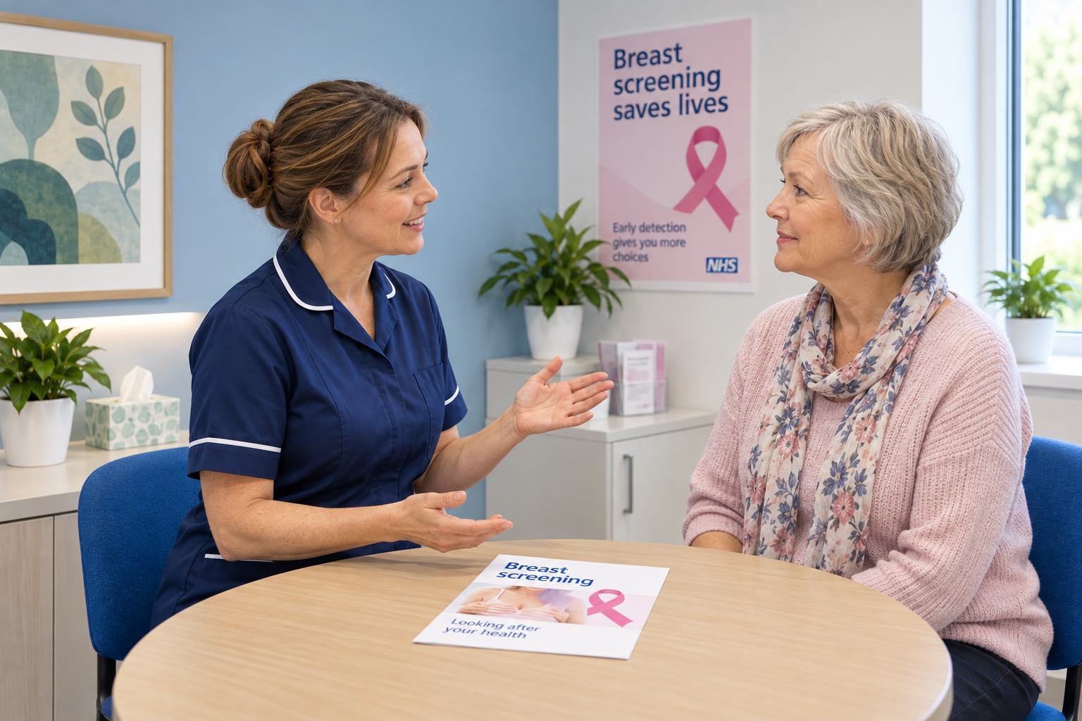Nurse and patient - breast screening