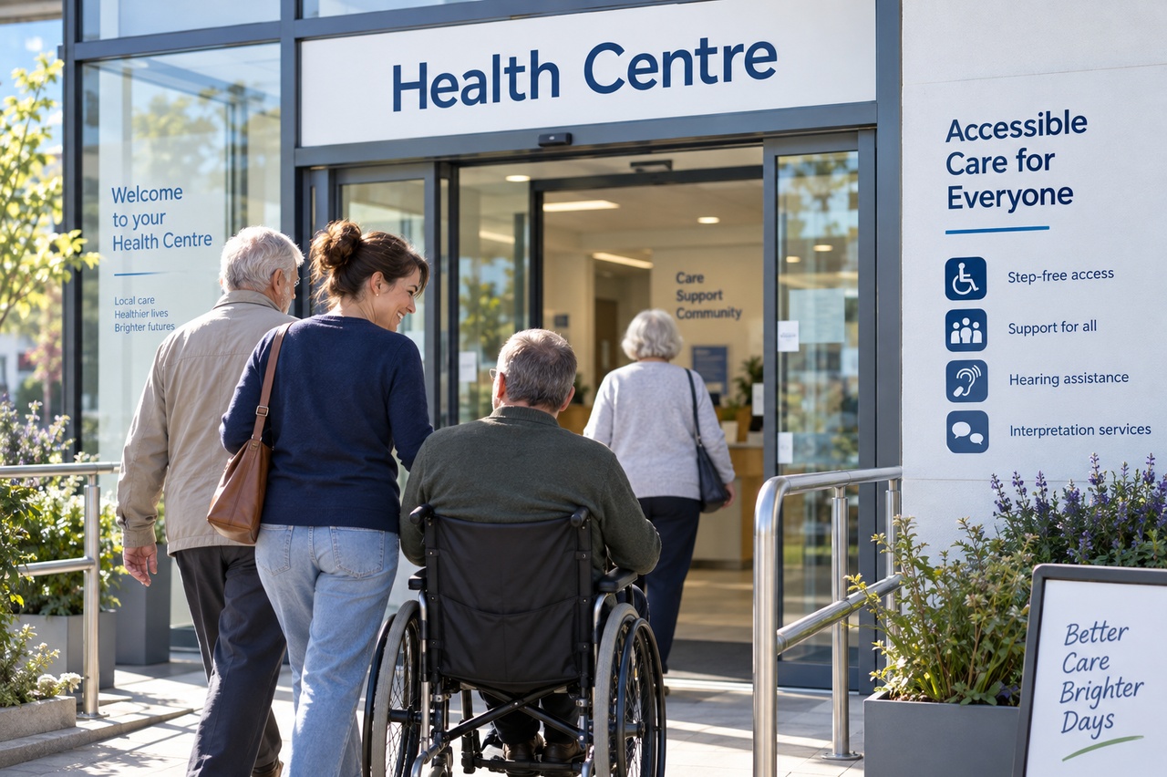 Enhanced access appointment entering the health centre