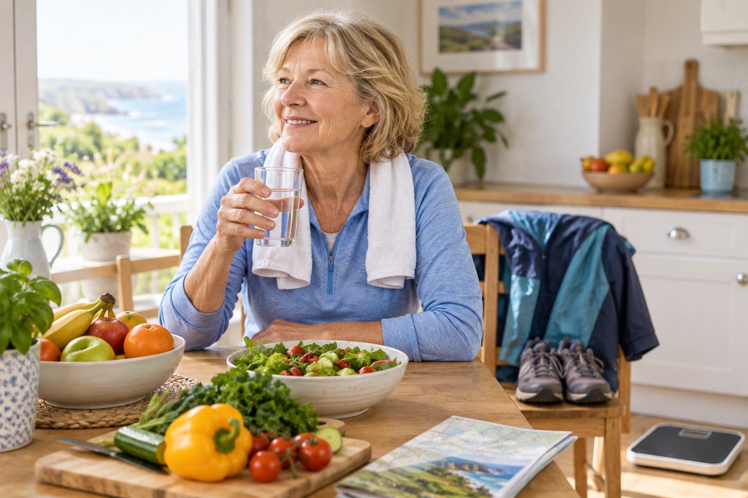 Woman eating healthily